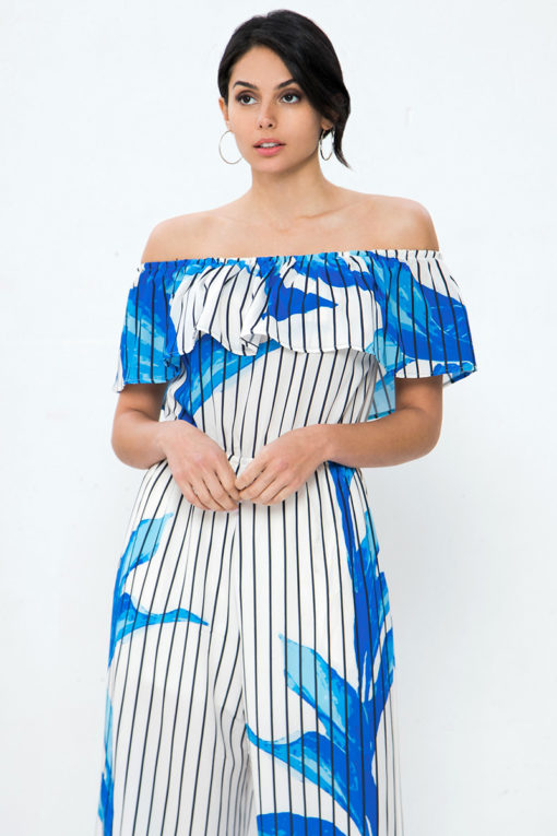 Blue Leaves Ruffle  Jumpsuit - Image 9