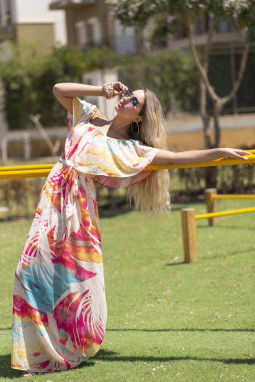 Colorful Chiffon Maxi Dress - Image 2