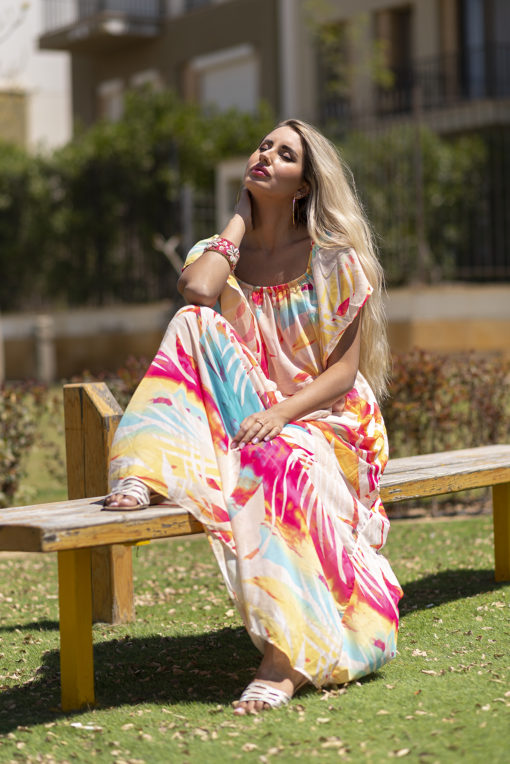 Colorful Chiffon Maxi Dress - Image 5