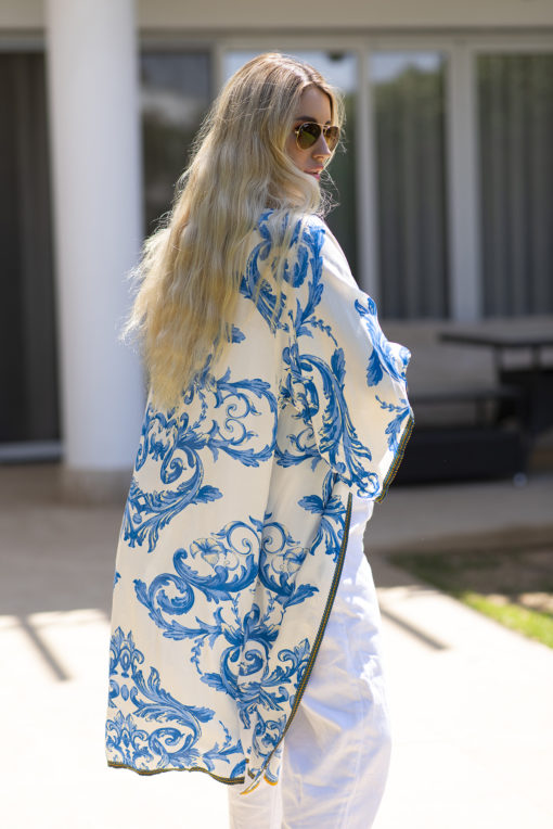 Blue n white unique  kimono - Image 2