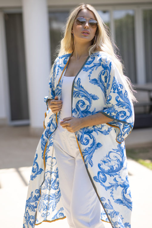 Blue n white unique  kimono