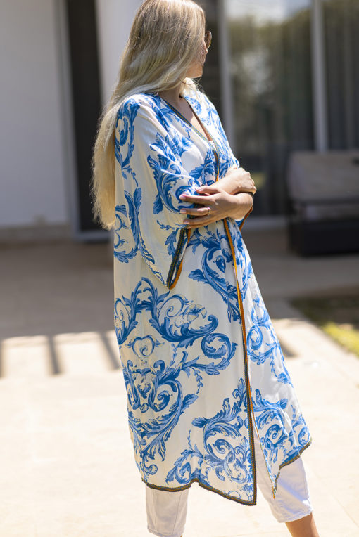 Blue n white unique  kimono - Image 3