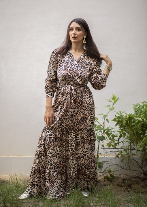 Long Sleeved Leo Maxi Dress