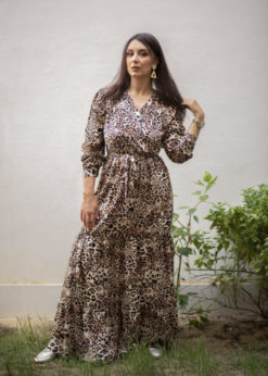 Long Sleeved Leo Maxi Dress