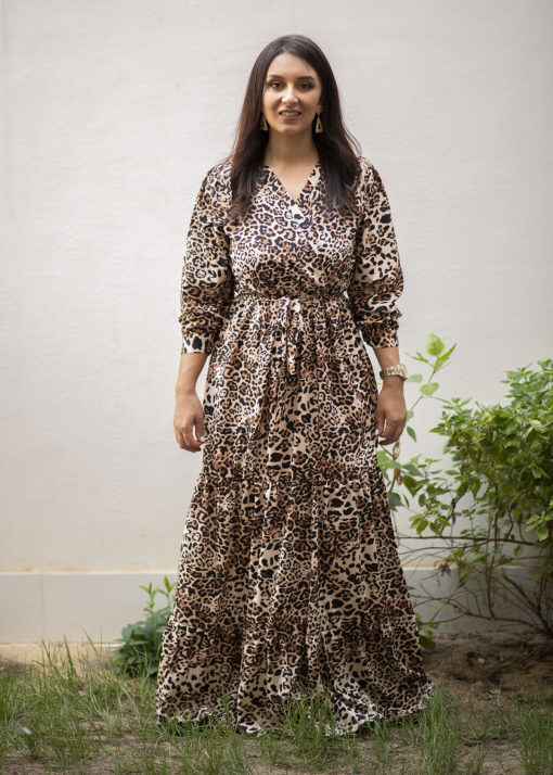 Long Sleeved Leo Maxi Dress - Image 2