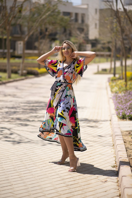 Wrap Midi Floral Dress - Image 2