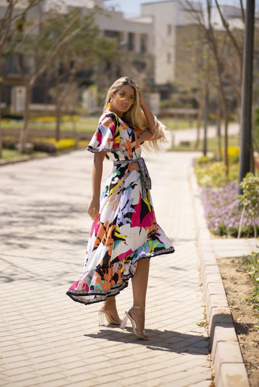 Wrap Midi Floral Dress - Image 3