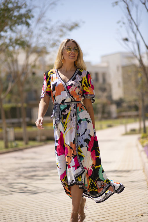 Wrap Midi Floral Dress - Image 4