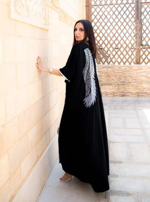 Silver Wings Black Kaftan - Image 2
