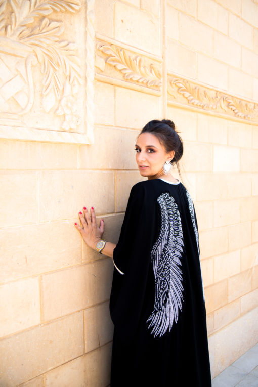 Silver Wings Black Kaftan
