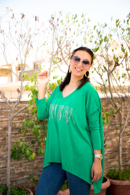 Fringe Rhinestone Green Top (ONZN) - Image 4