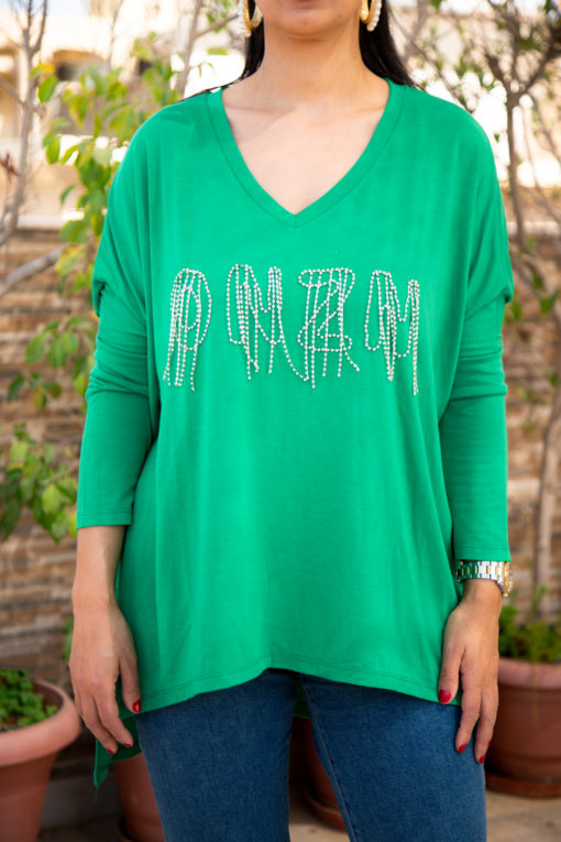 Fringe Rhinestone Green Top (ONZN) - Image 5