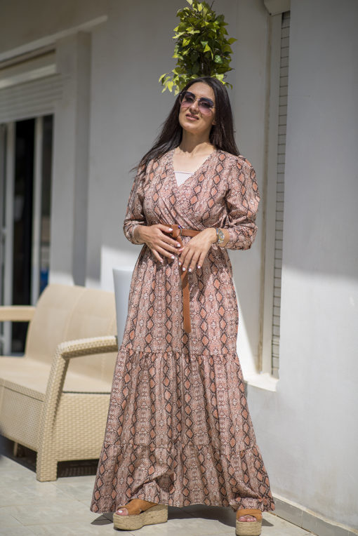 Snake Skin Spanish Long Sleeves Dress - Image 2