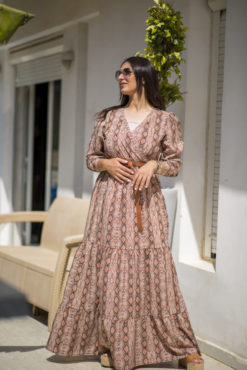 Snake Skin Spanish Long Sleeves Dress