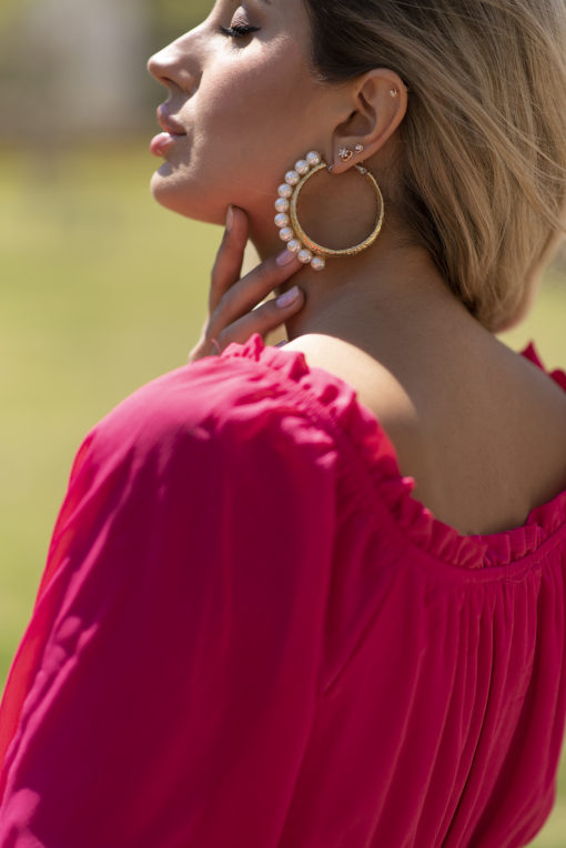 Peral Gold Ring Earings