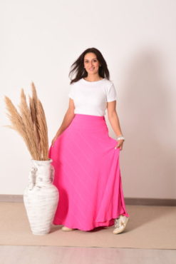 Onstylist Rokama Maxi Skirt (Fuchia)