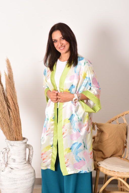Painture Silk Satin Kimono - Image 3