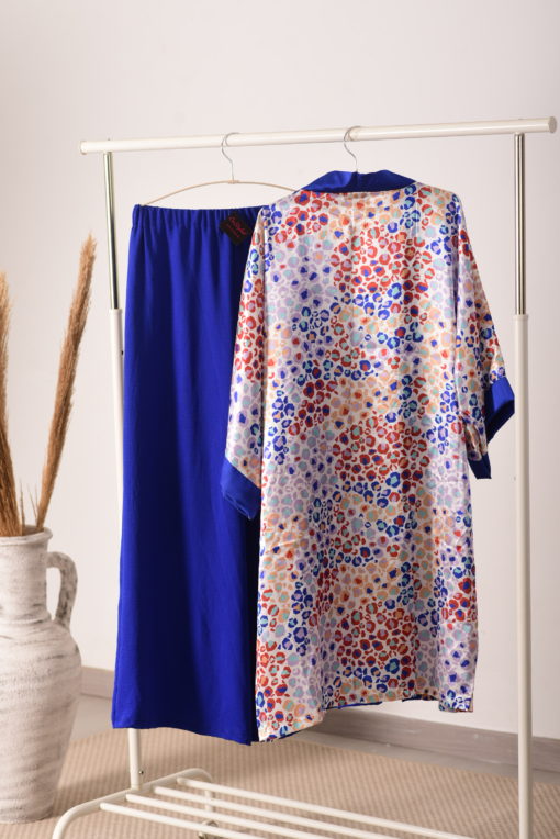 Colorful Leo Print Silk Kimono - Image 7