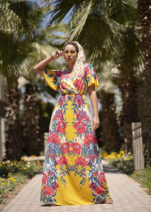Yellow Floral American Maxi Dress - Image 2