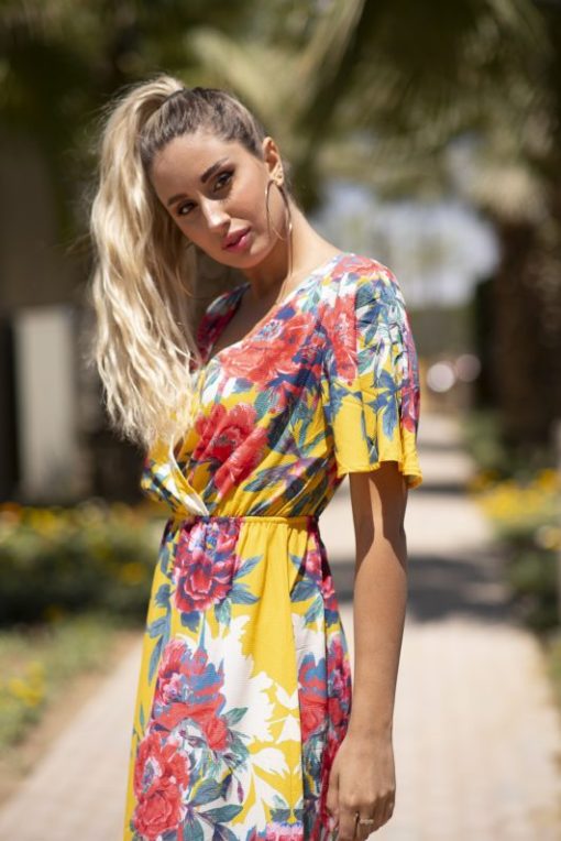 Yellow Floral American Maxi Dress