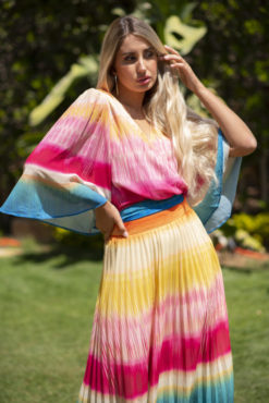 Rainbow Color American Skirt Set