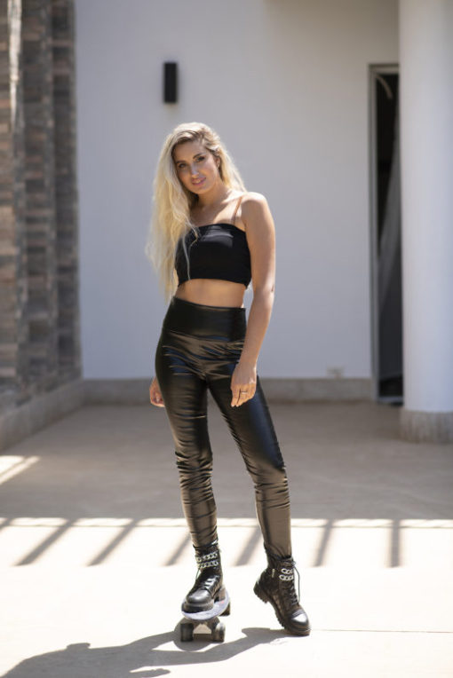 High Waist Leather Leggings - Image 2