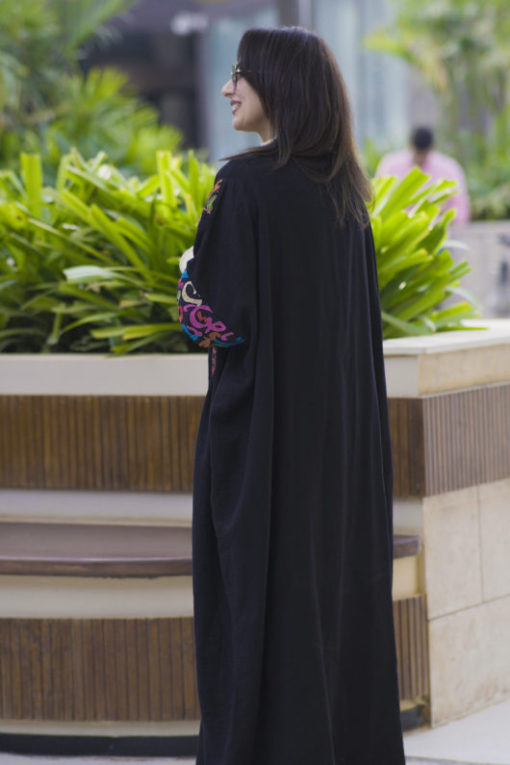 Black Colors Arabic Letters Kaftan - Image 2