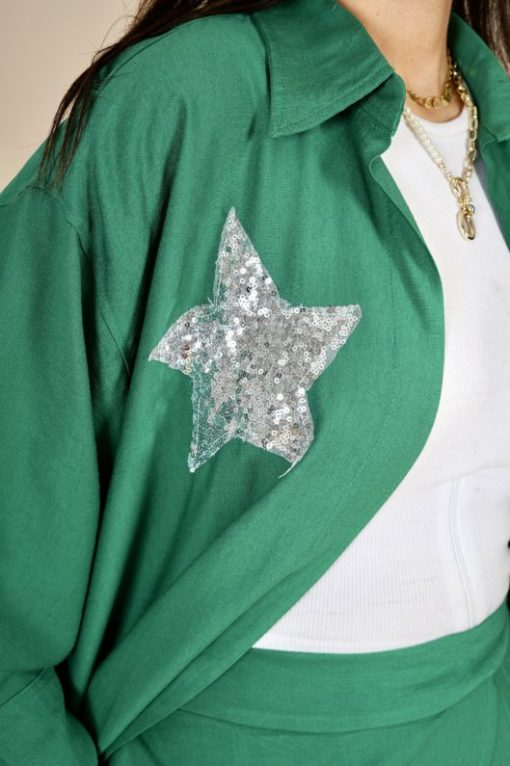 Linen Star Sequin Chemise - Image 3