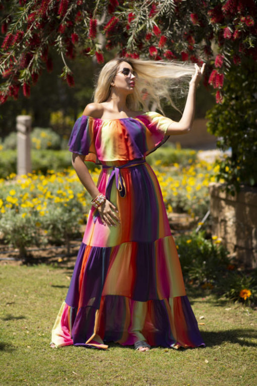 American Multi Purple Ruffles Maxi dress - Image 3