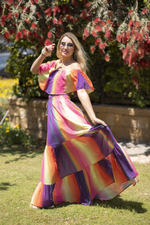 American Multi Purple Ruffles Maxi dress - Image 2