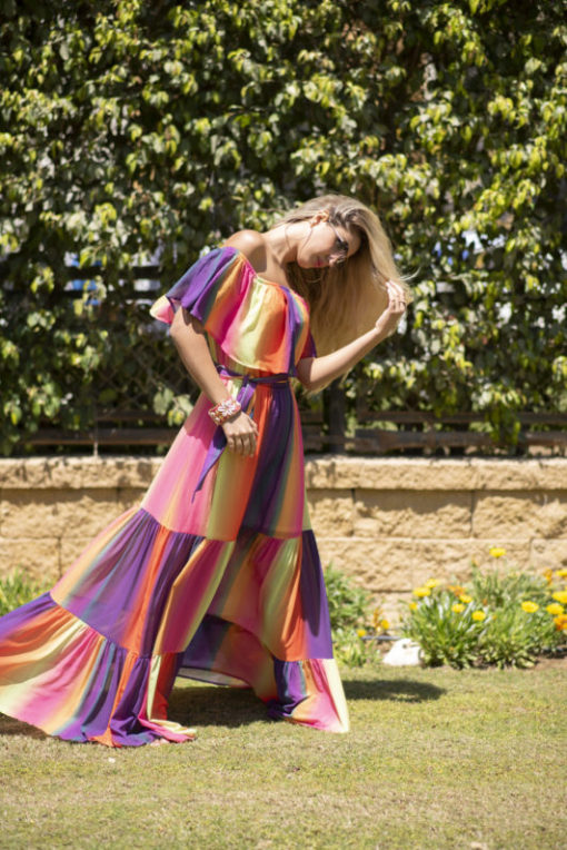American Multi Purple Ruffles Maxi dress - Image 6