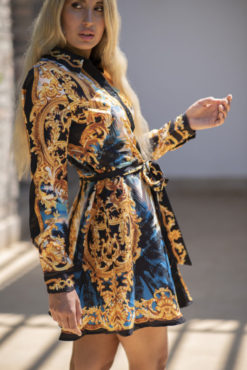 A Unique Print Mini Dress