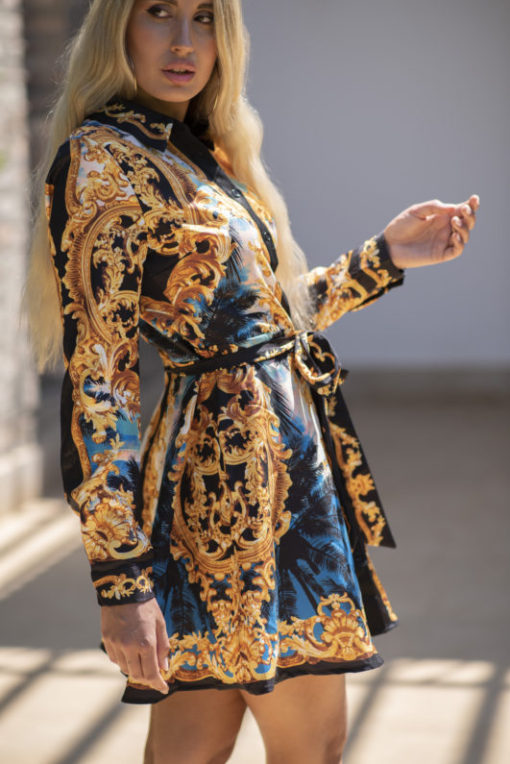A Unique Print Mini Dress