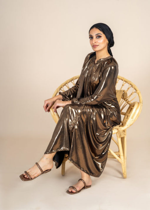 Metallic Sleeves Dress - Image 4