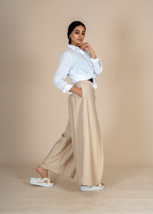 Linen Pants Semi Skirt - Image 12