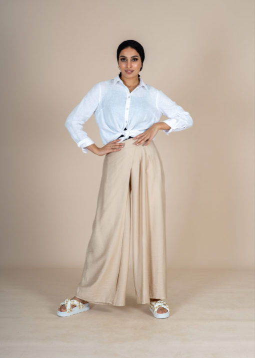 Linen Pants Semi Skirt - Image 11