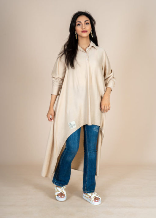Linen High Low Chemise - Image 9