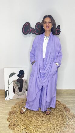 Striped Linen Wrap Set