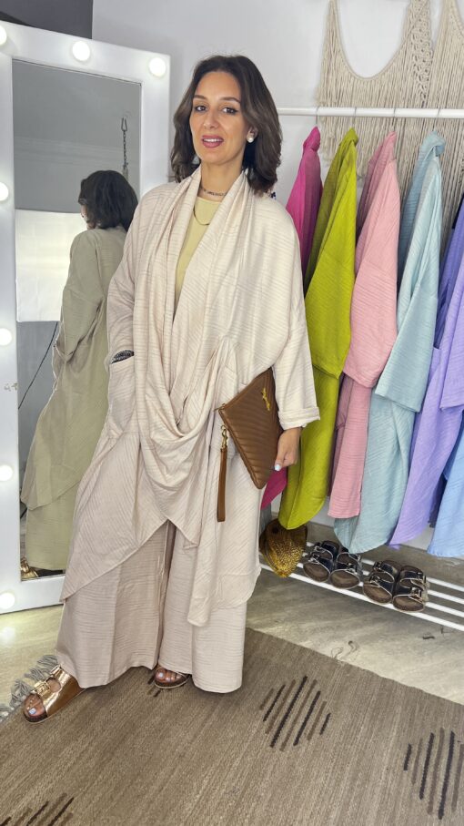 Striped Linen Wrap Set - Image 13