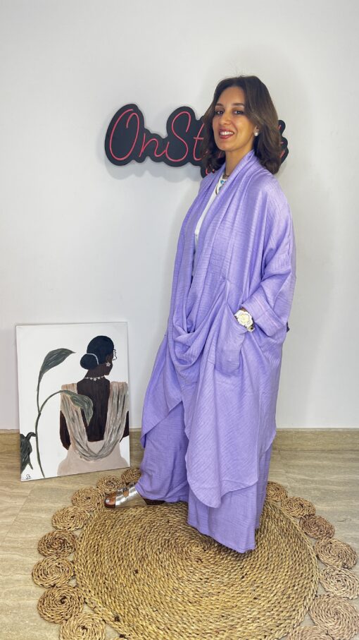 Striped Linen Wrap Set - Image 3