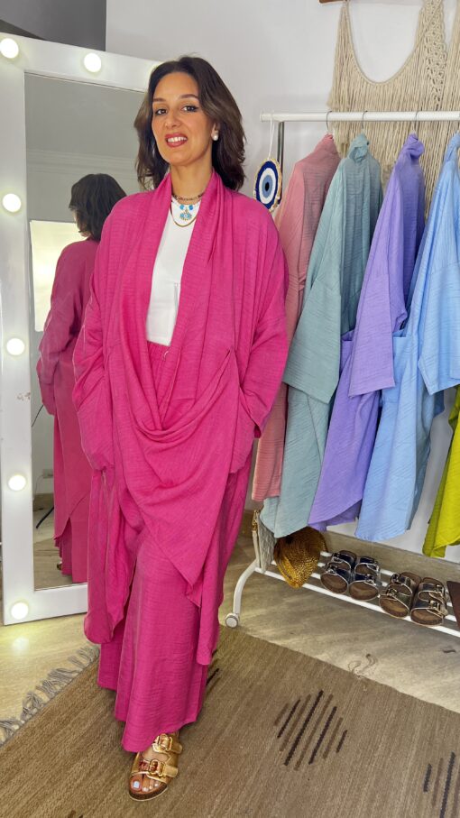 Striped Linen Wrap Set - Image 8