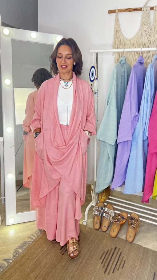Striped Linen Wrap Set - Image 4