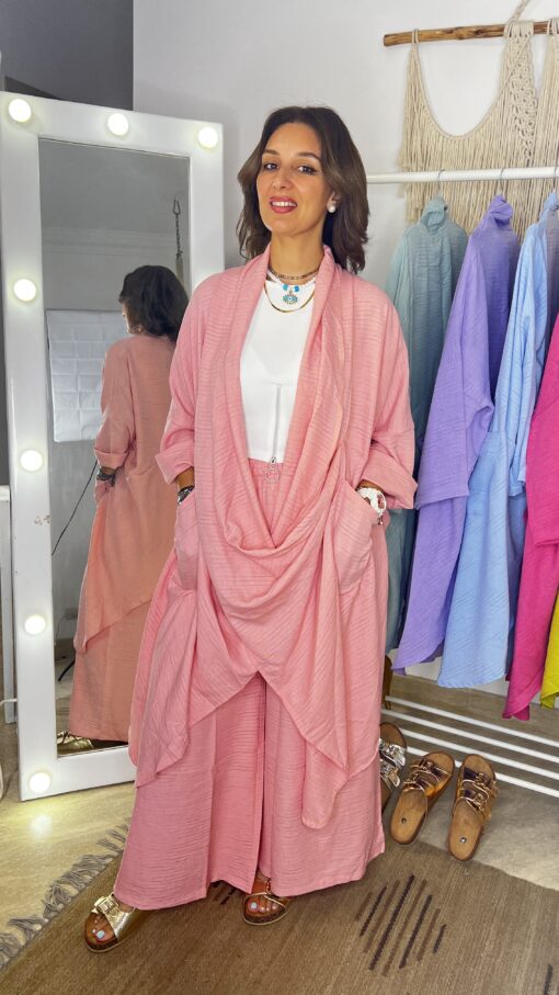 Striped Linen Wrap Set - Image 5