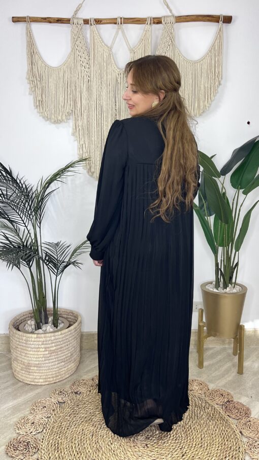 Pleated Sleeves Chiffon Dress - Image 3