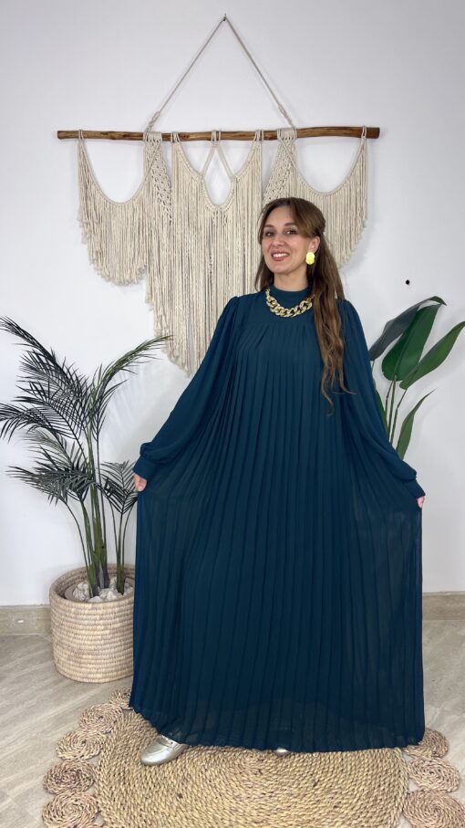 Pleated Sleeves Chiffon Dress - Image 11