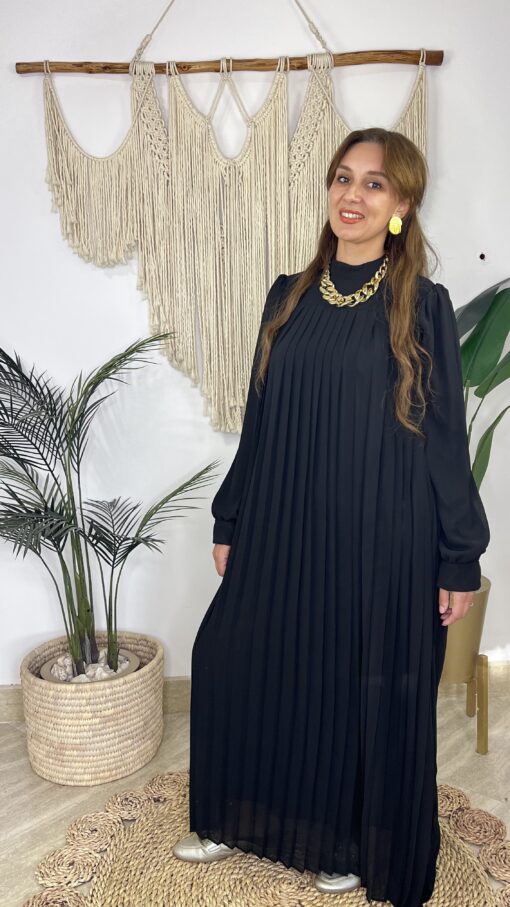Pleated Sleeves Chiffon Dress - Image 2