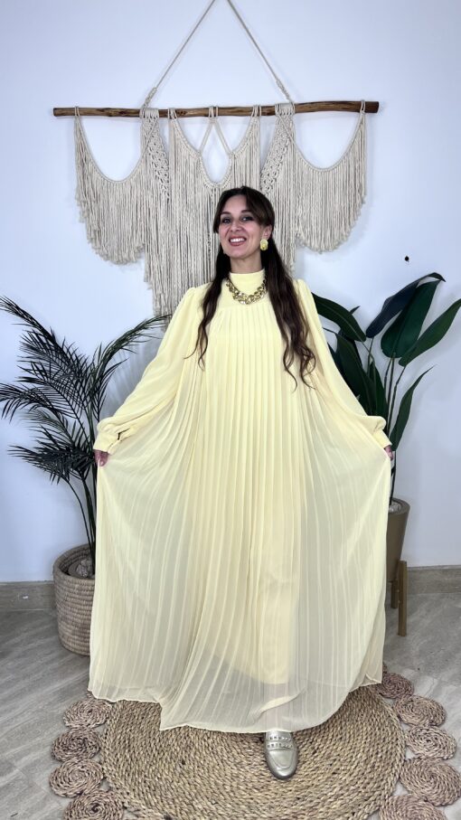 Pleated Sleeves Chiffon Dress - Image 15