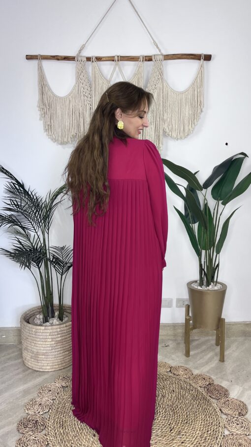Pleated Sleeves Chiffon Dress - Image 7