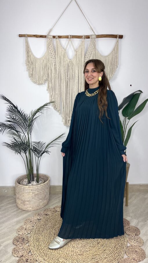 Pleated Sleeves Chiffon Dress - Image 10