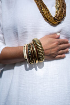 White Gold Indian Cuff Layers